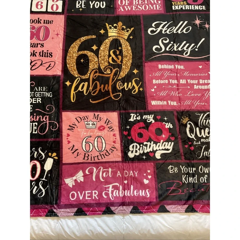60th Birthday Gifts Blanket 60